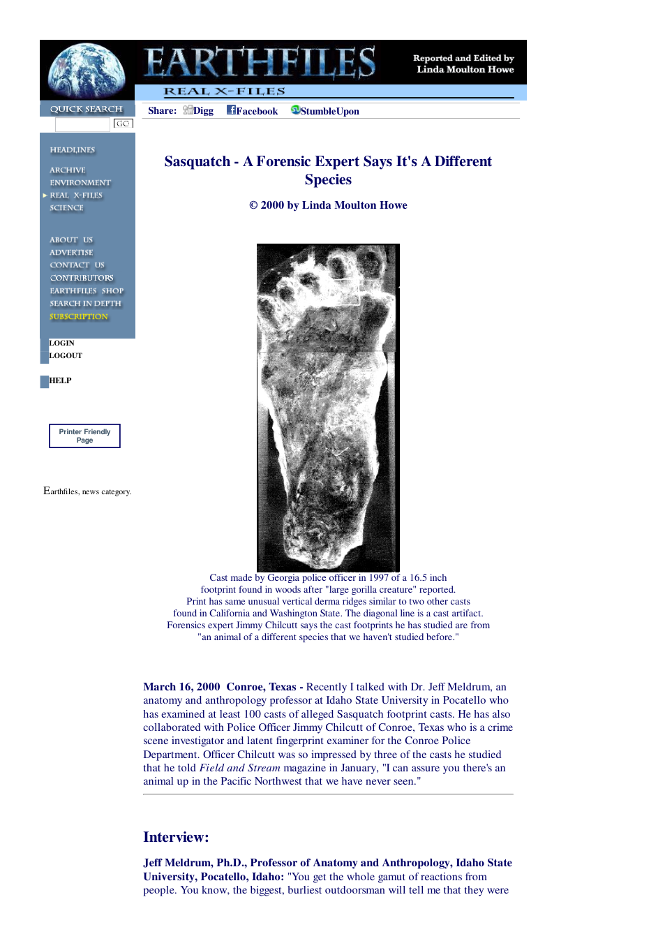 03 24 2000 Sasquatch - A Forensic Expert Says It's A Different Species cover