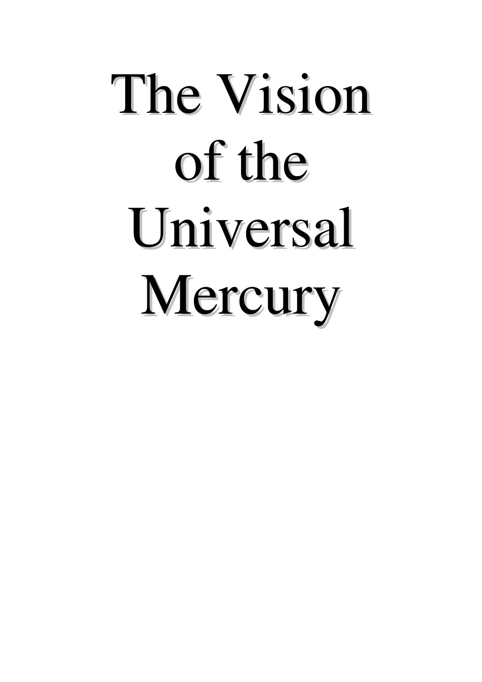 The Vision of the Universal Mercury cover