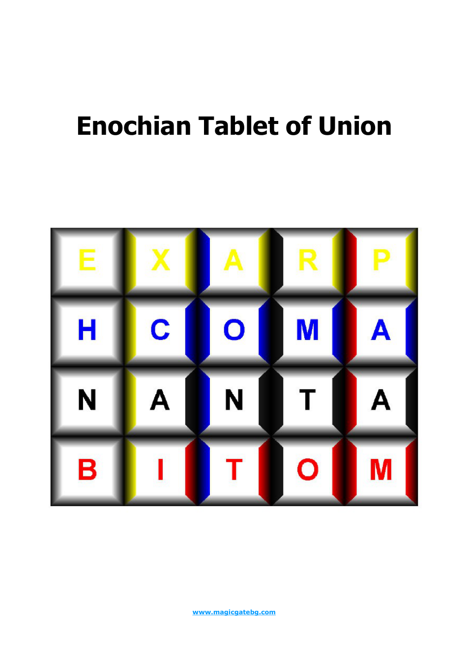 Enochian Tablet of Union cover