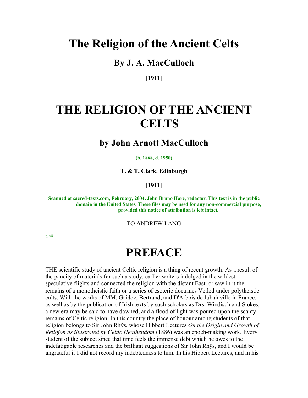 The-Religion-of-Ancient-Celts cover