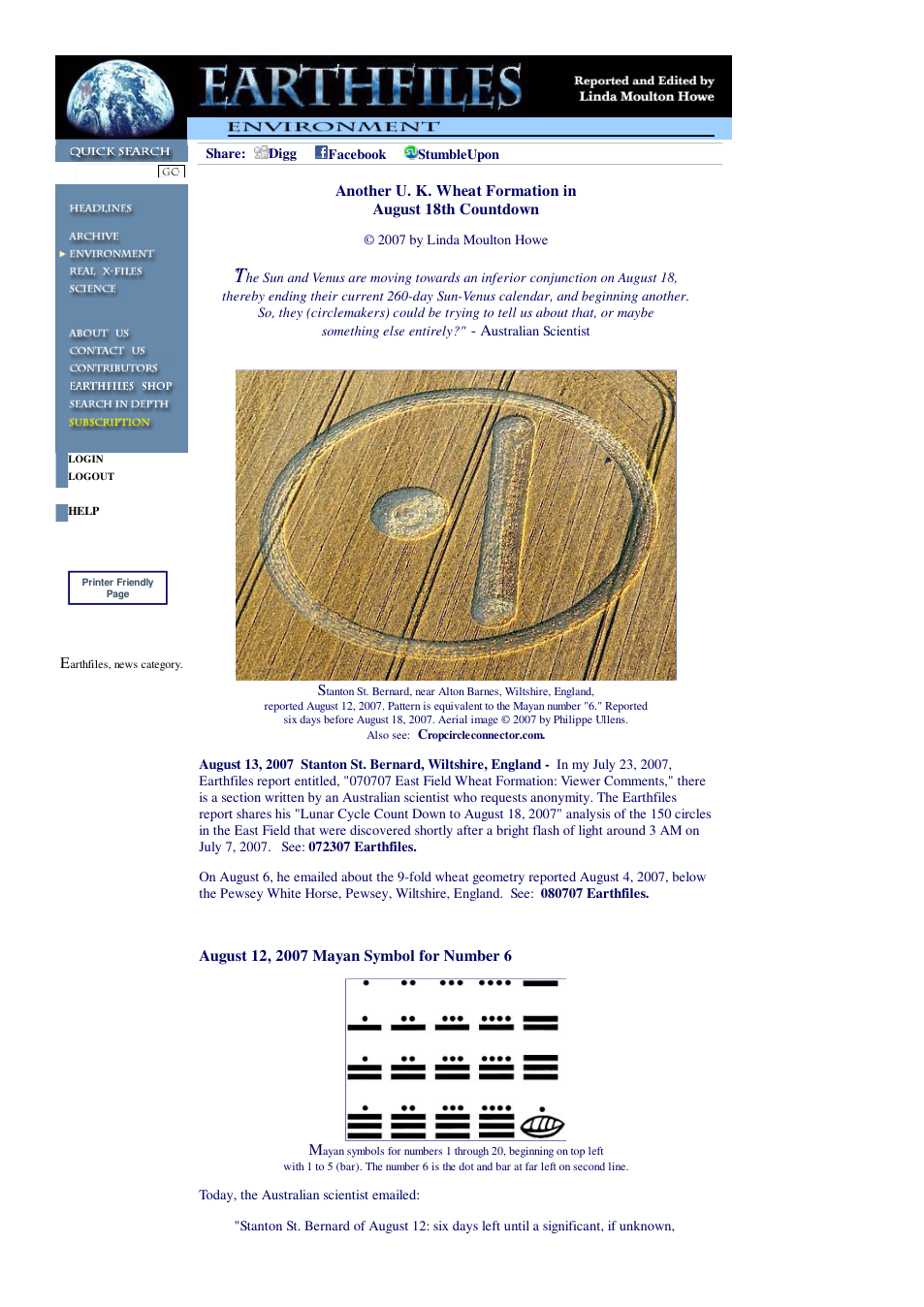 08 #13 2007 Another U. K. Wheat Formation in August 18th Countdown cover
