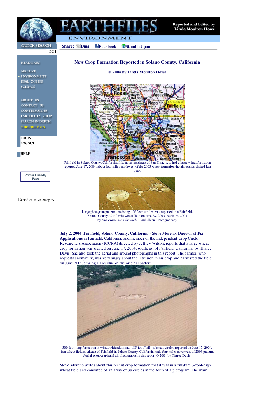 07 02 2004 New Crop Formation Reported in Solano County, California cover