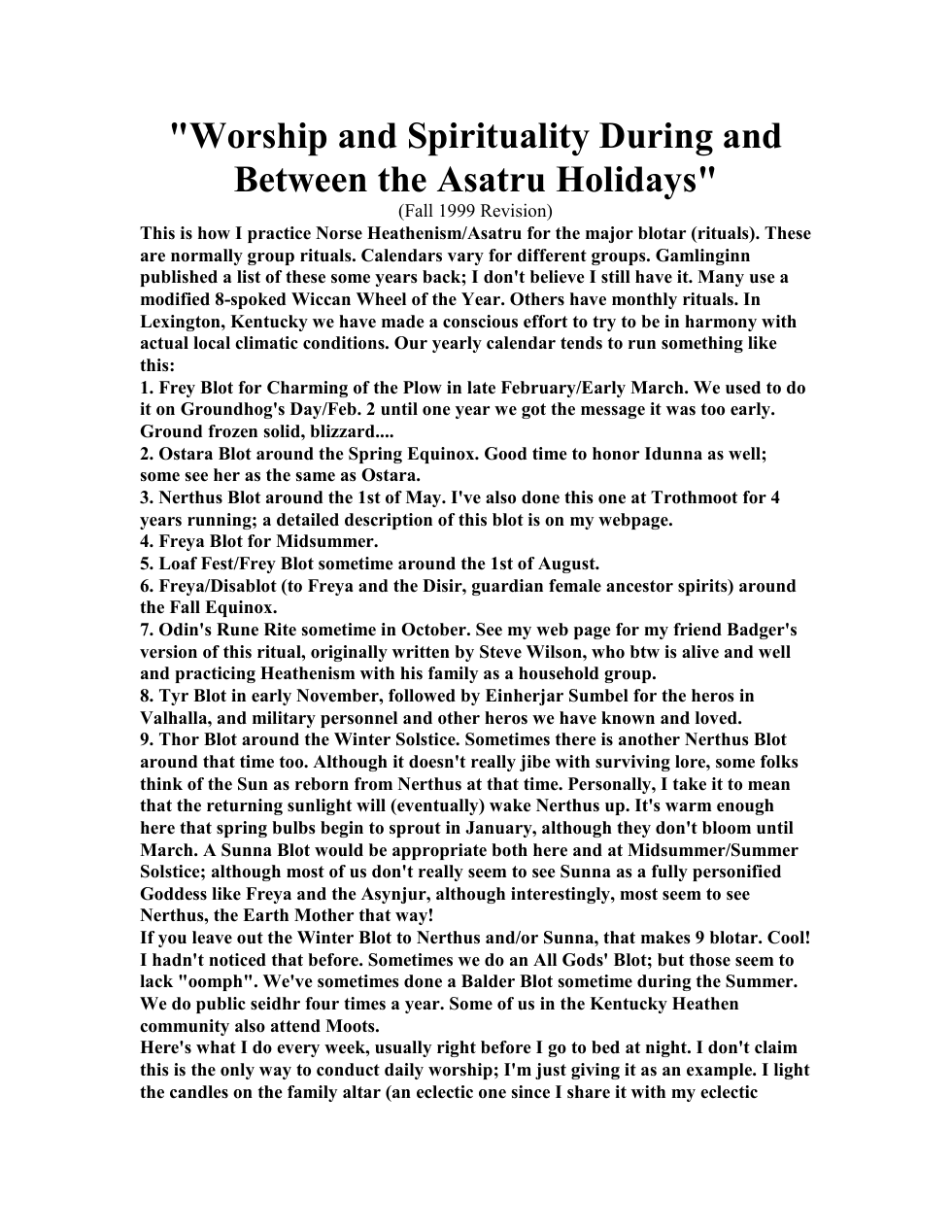 Anonymous - Worship and Spirituality During and Between the Asatru Holidays cover
