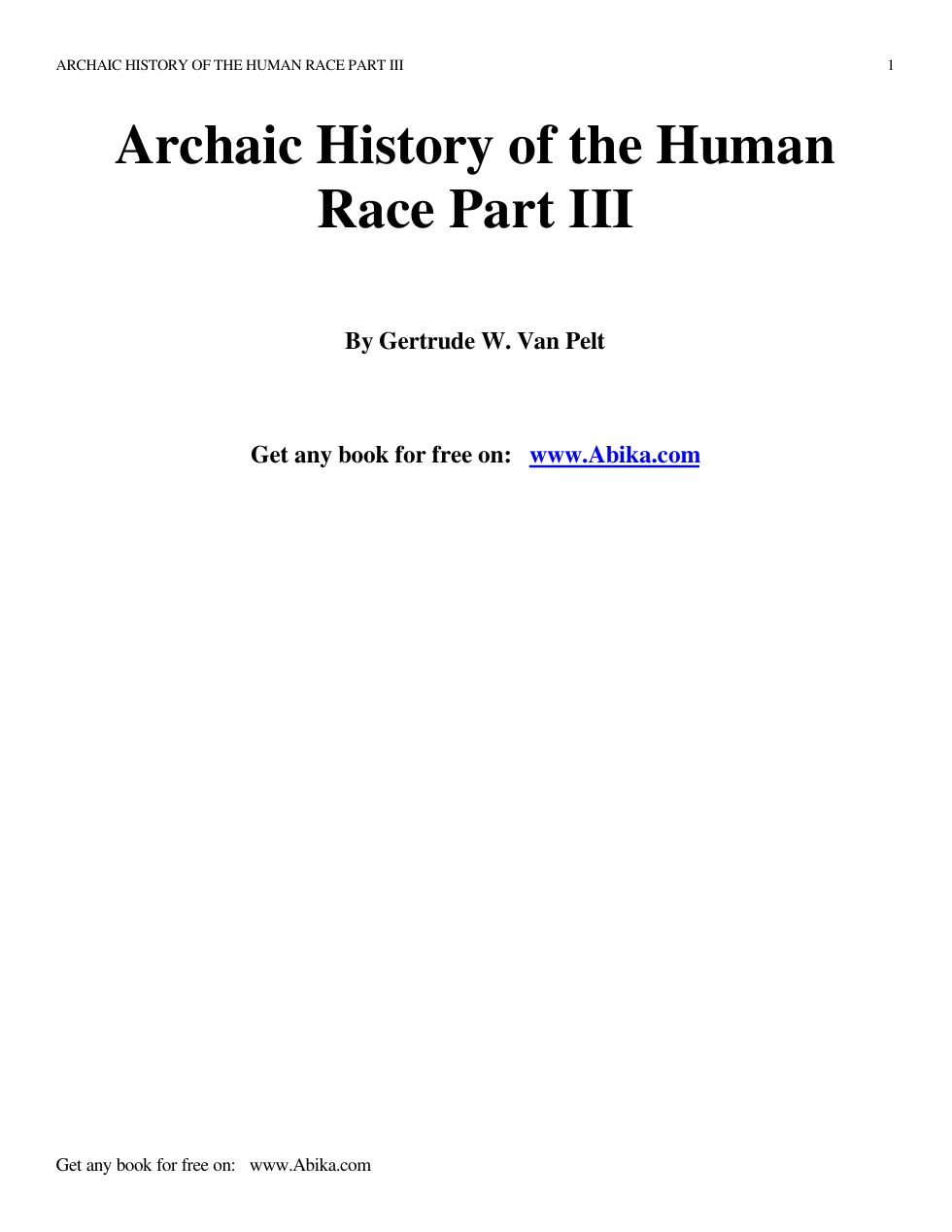 H P Blavatsky - Archaic History Of The Human Race - Part III cover