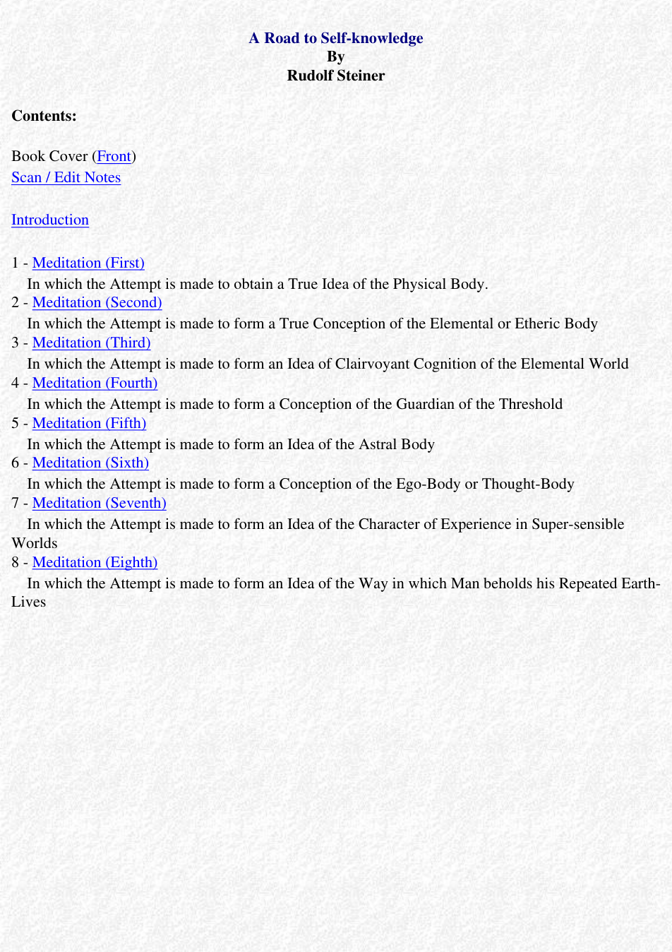 Rudolf Steiner - Road To Self Knowledge cover