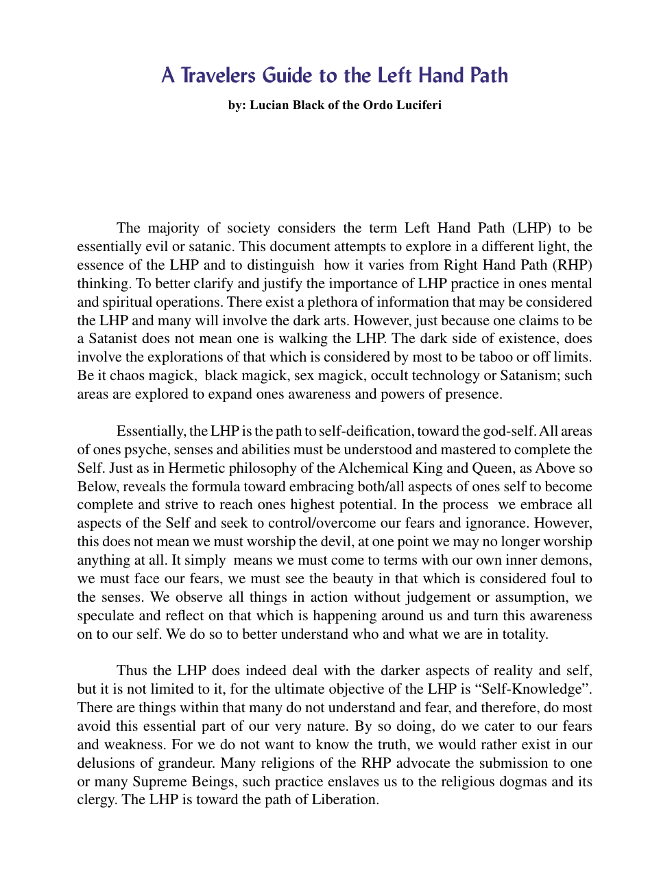 LHP Travelers Guide cover