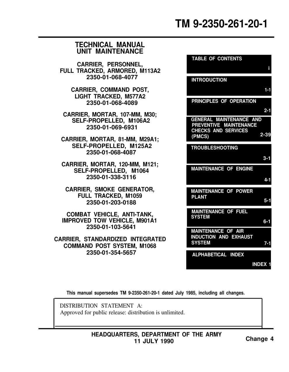 ARMY Vehicle Unit Maintenance 2 1997 893 pages cover