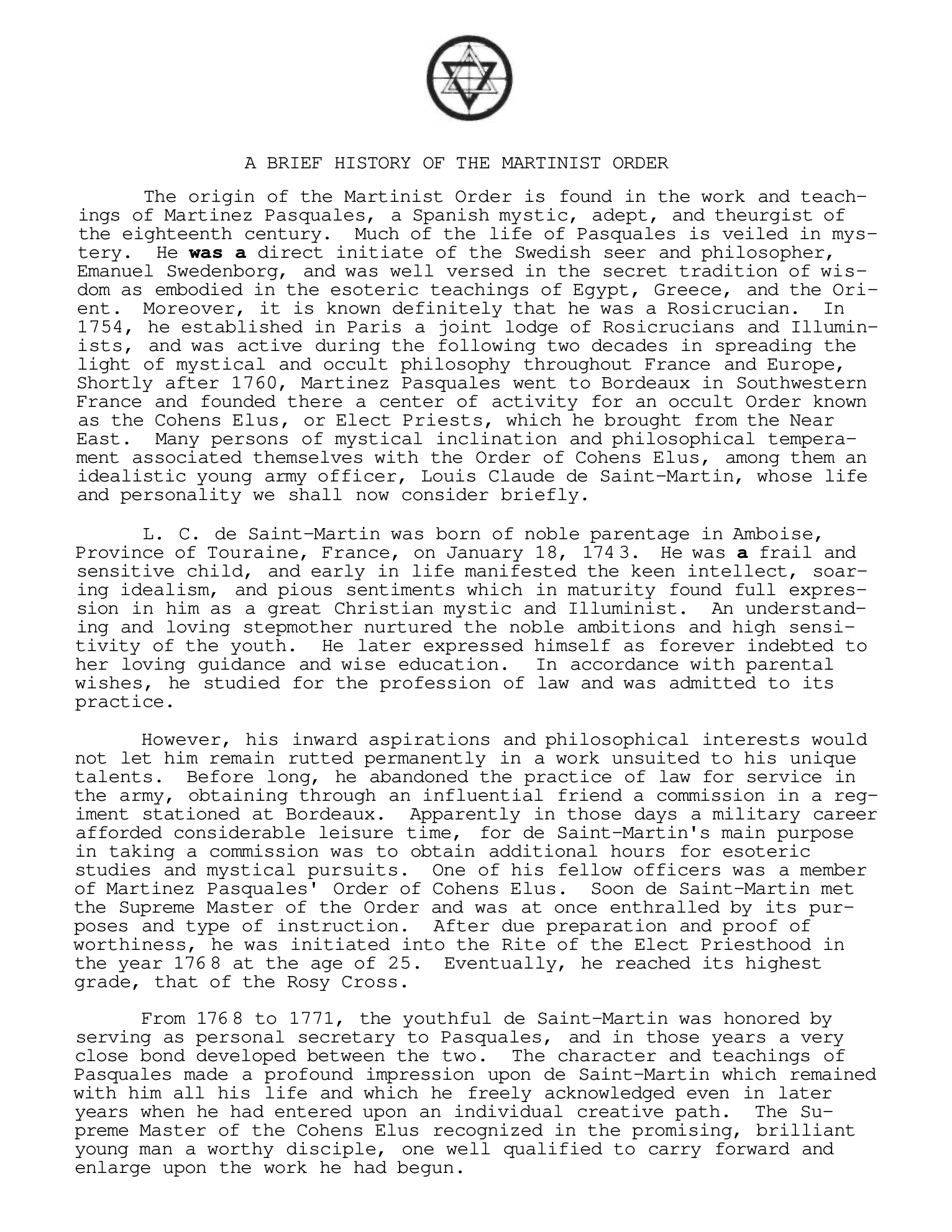Brief History of the Martinist Order cover