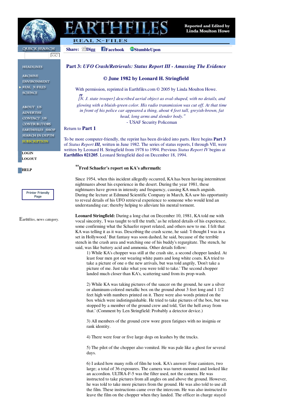 03 07 2005 Part 3 UFO Crash Retrievals Status Report III - Amassing The Evidence cover