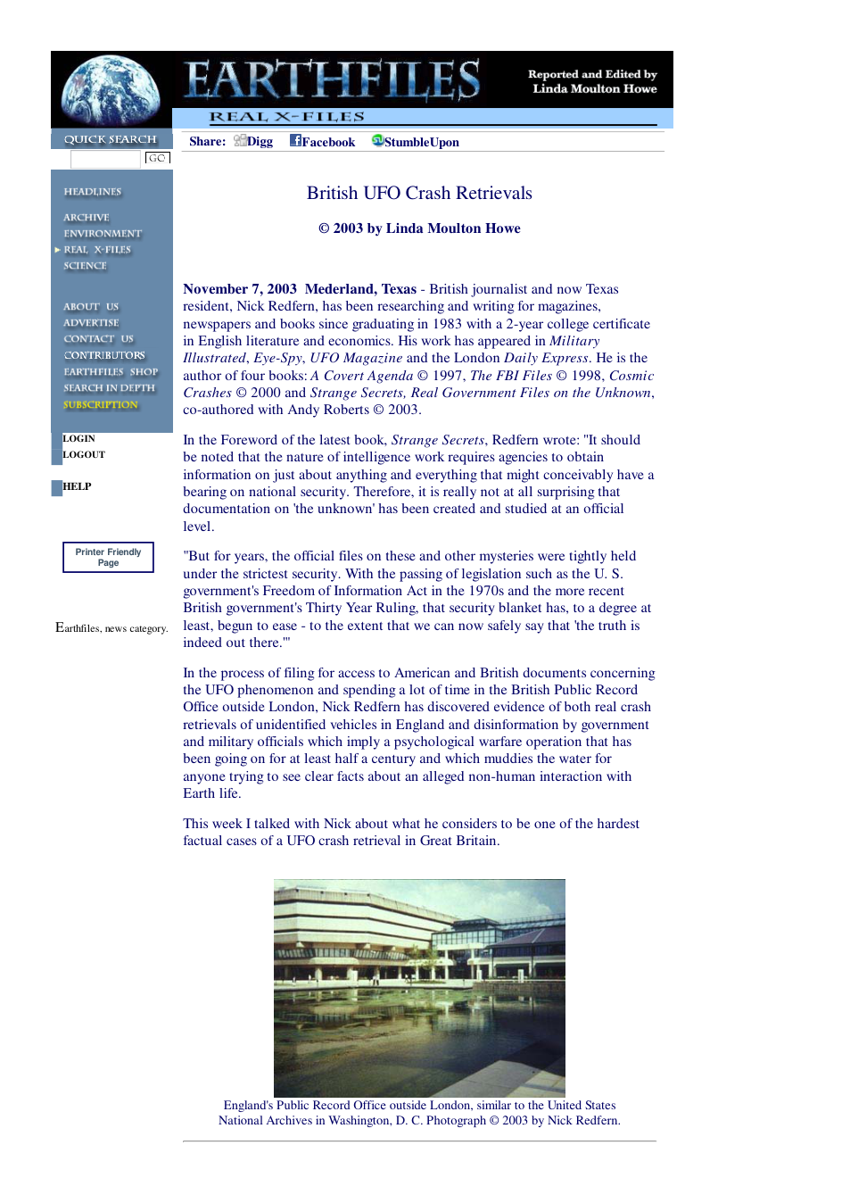 11 07 2003 British UFO Crash Retrievals cover