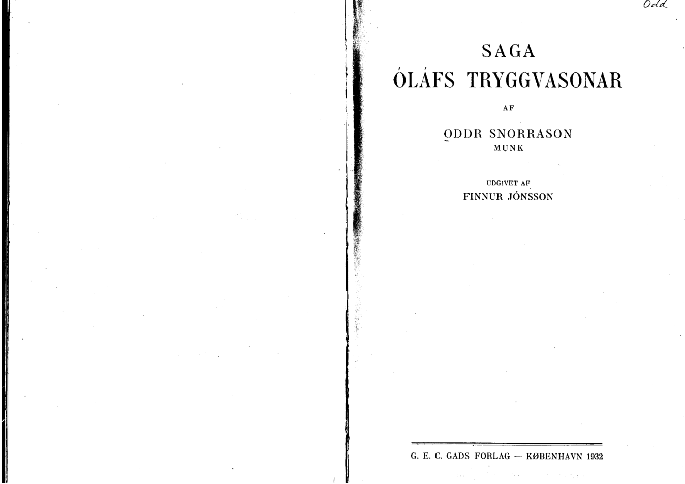 Saga Óláfs Tryggvasonar cover