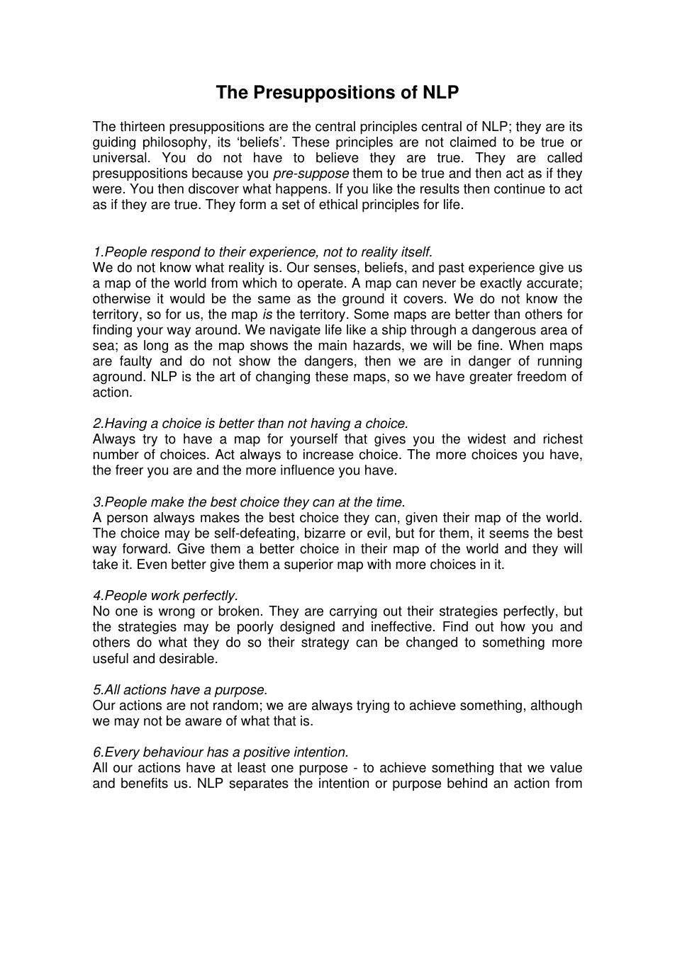 Presuppositions Of NLP cover
