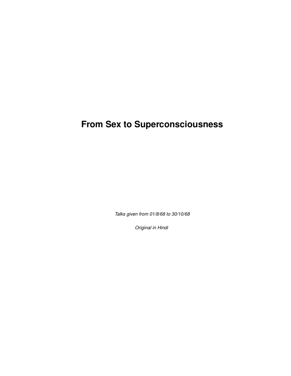From Sex to Superconsciousness cover
