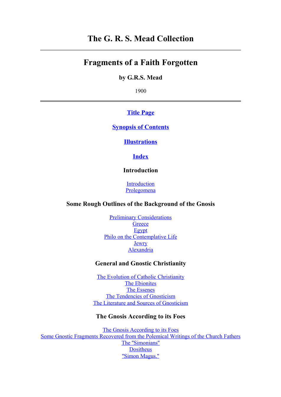 G.R.S. Mead - Fragments Of A Faith Forgotten cover