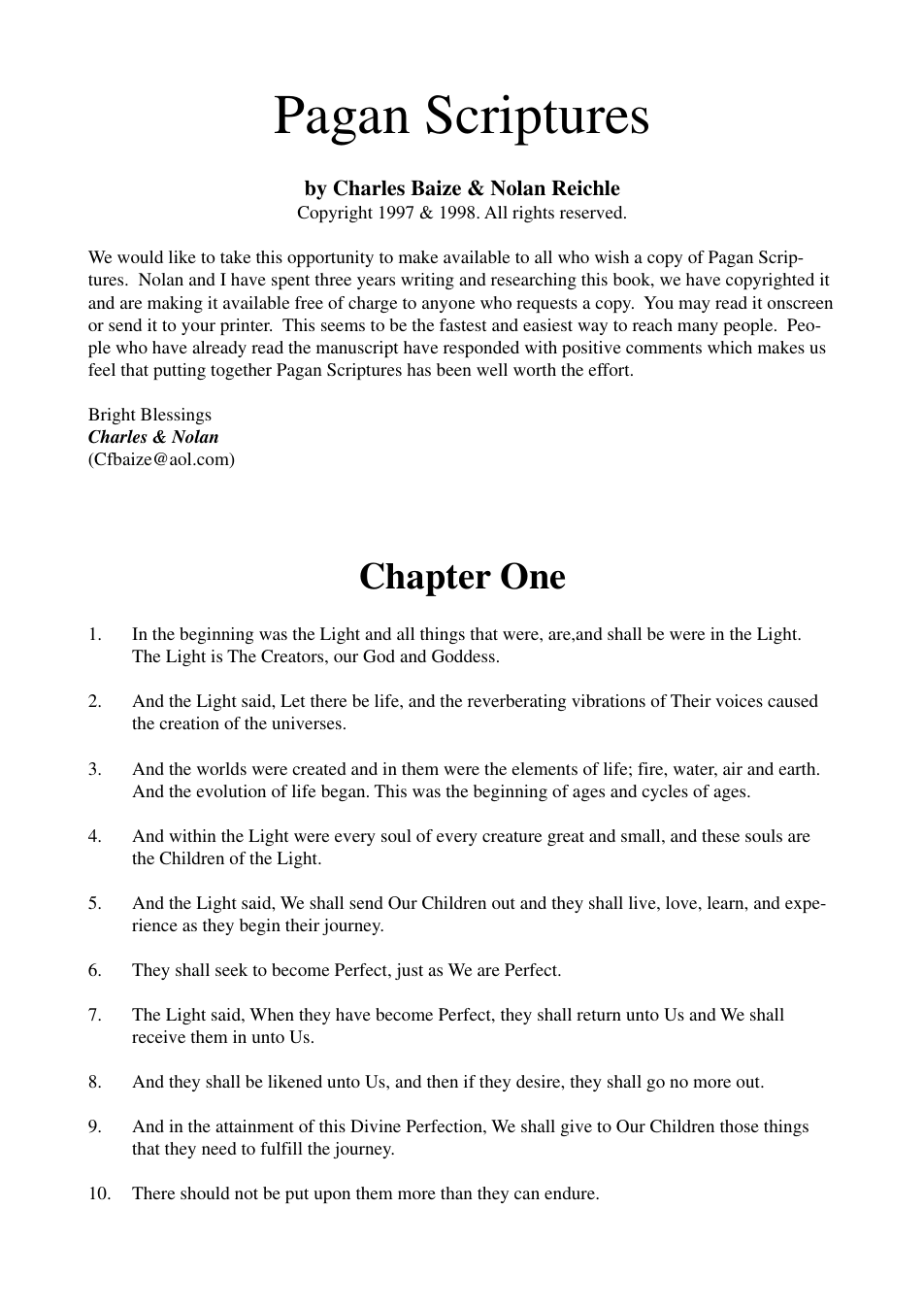 Charles Baize - Pagan Scriptures cover