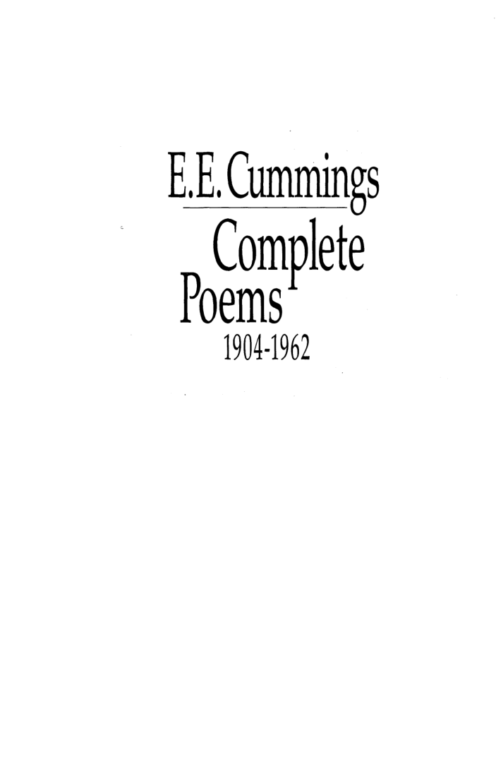 E.E. Cummings - Complete Poems, 1904-1962 cover