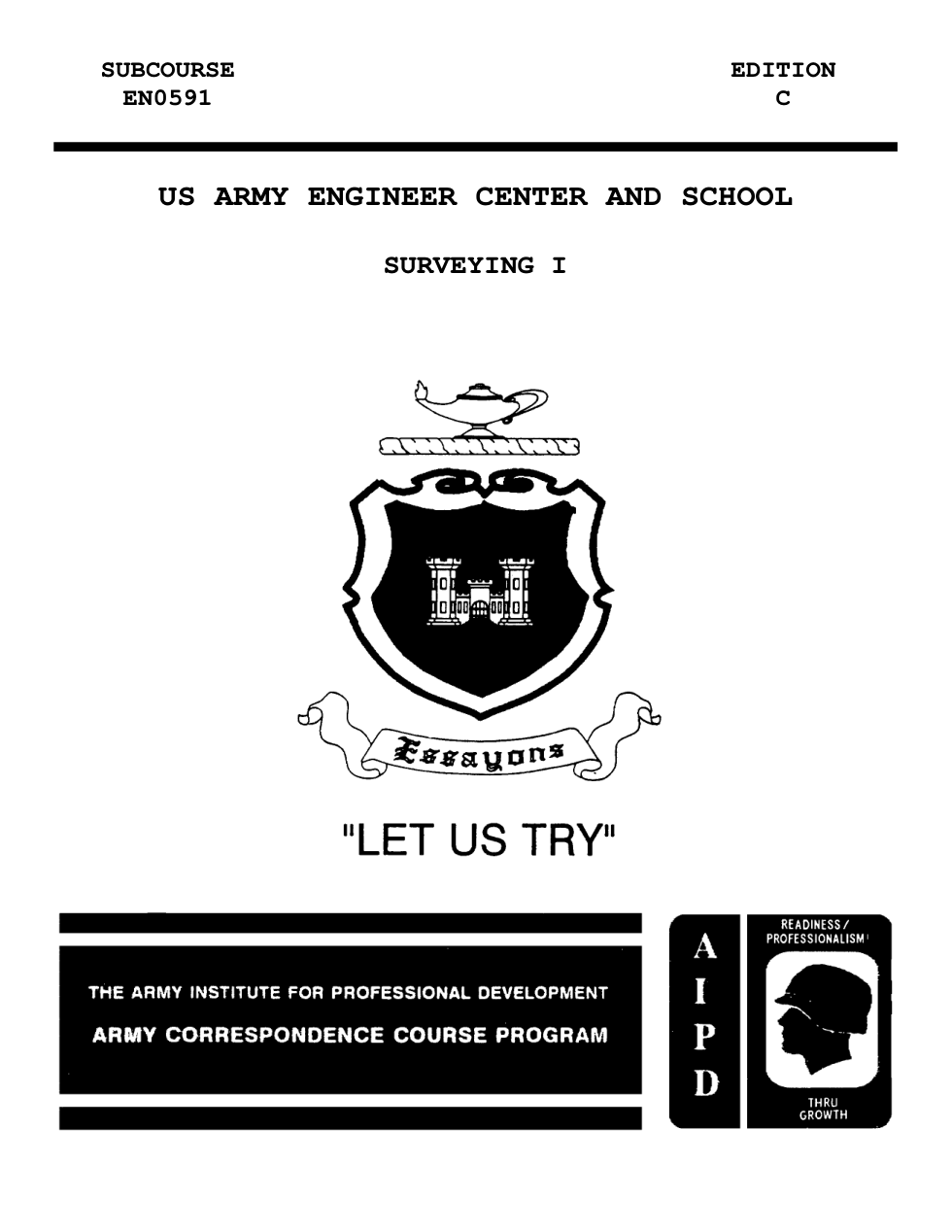 ARMY Engineer - Survey I-Math & Survey Princip. 1996, 166p. cover