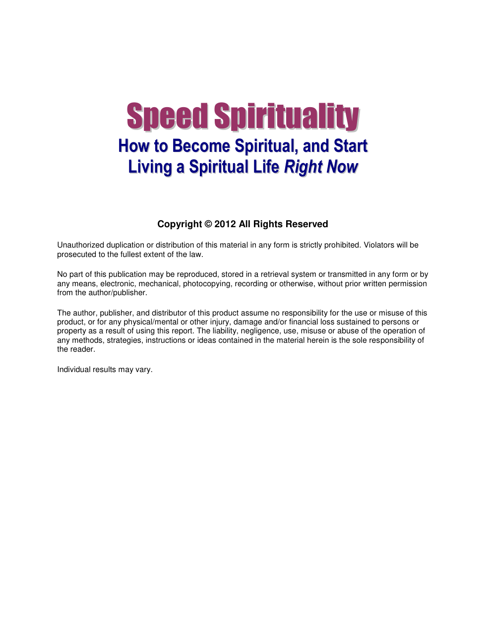 SpeedSpirituality cover