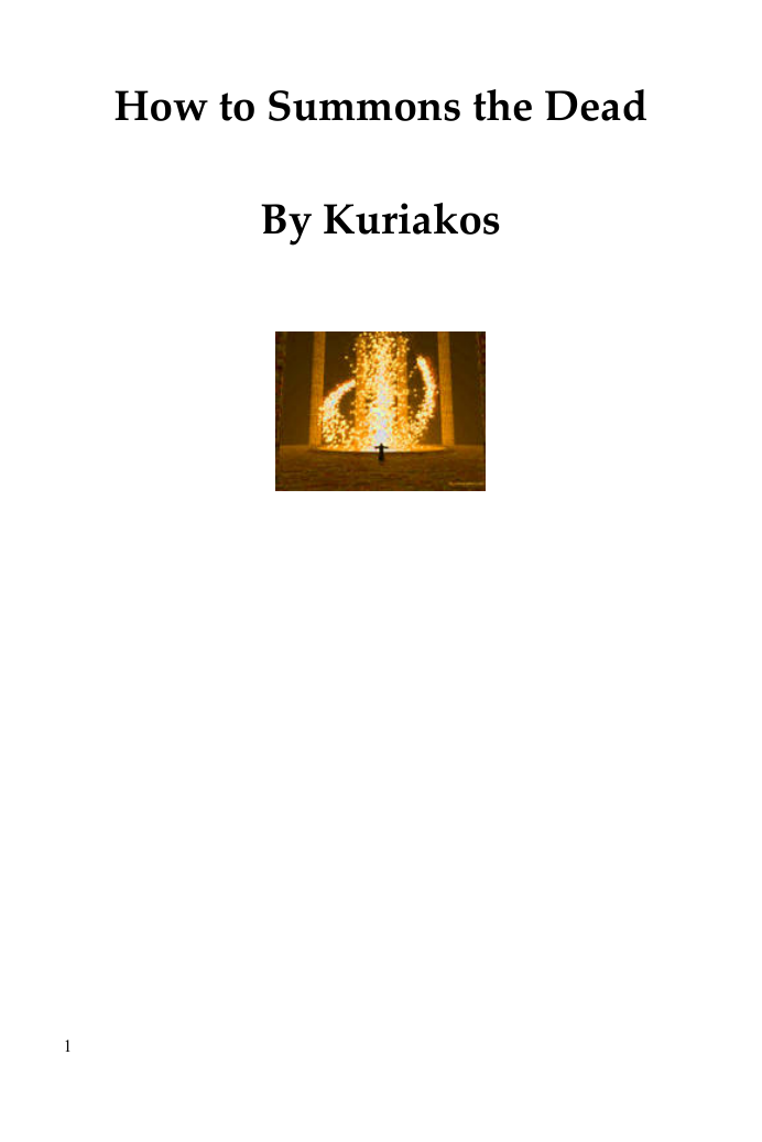 Kuriakos - How to Summons The Dead cover
