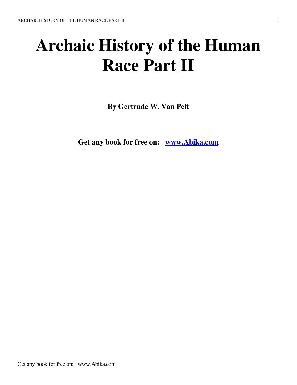H P Blavatsky - Archaic History Of The Human Race - Part II cover