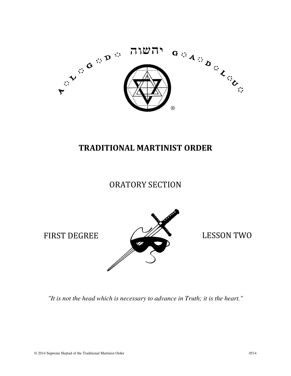 First Degree Lesson 2-09212014 cover