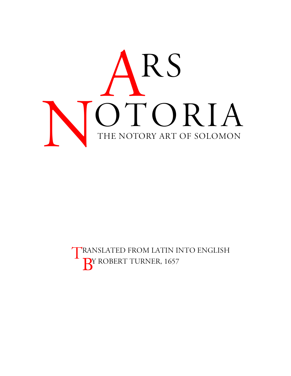 Ars Notoria - The Notary Art Of Solomon cover