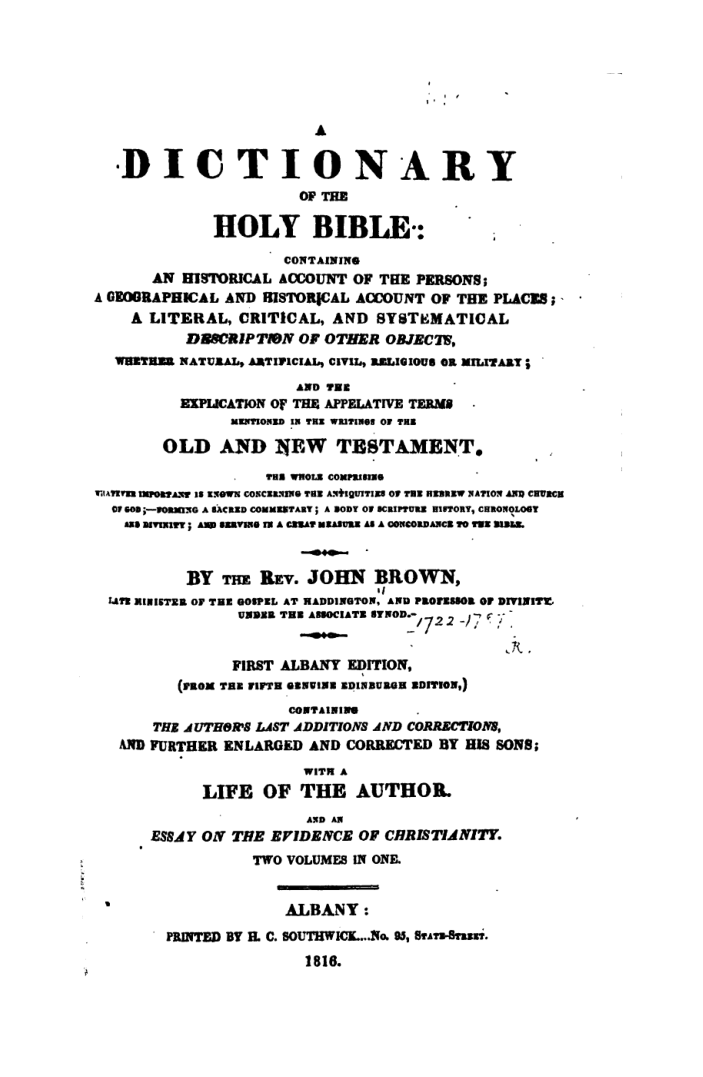 A Dictionary of the Holy Bible cover