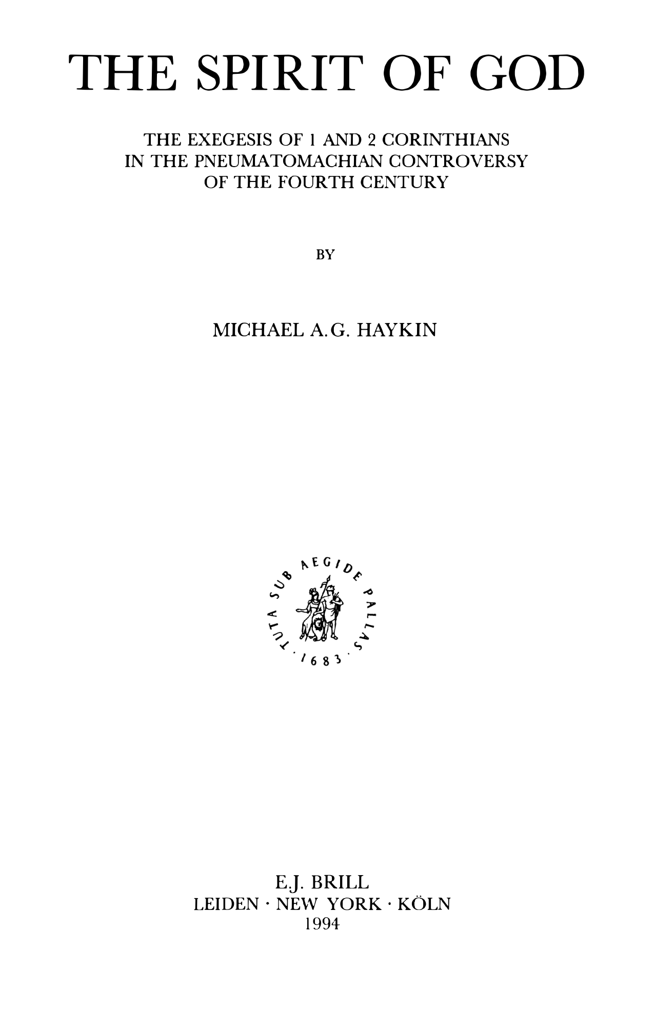 The Spirit of God cover