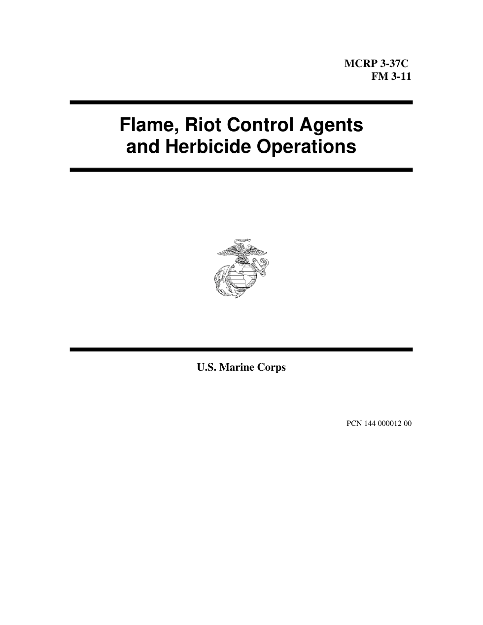 USMC Flame,Riot Control Agents,Herbicide Ops 1996, 128 pgs cover