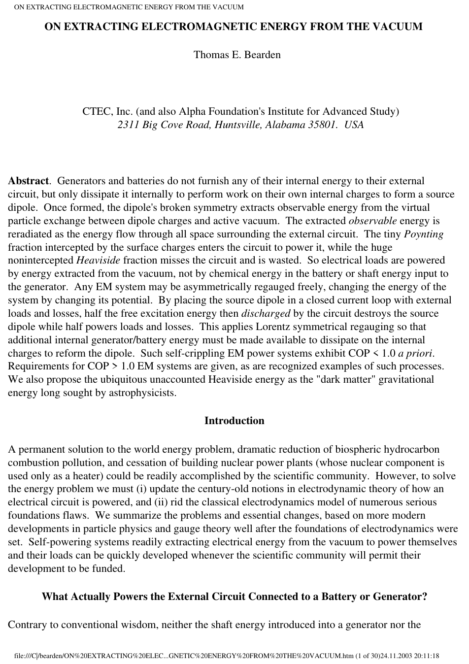 Extracting Electromagnetic Energy From The Vacuum cover
