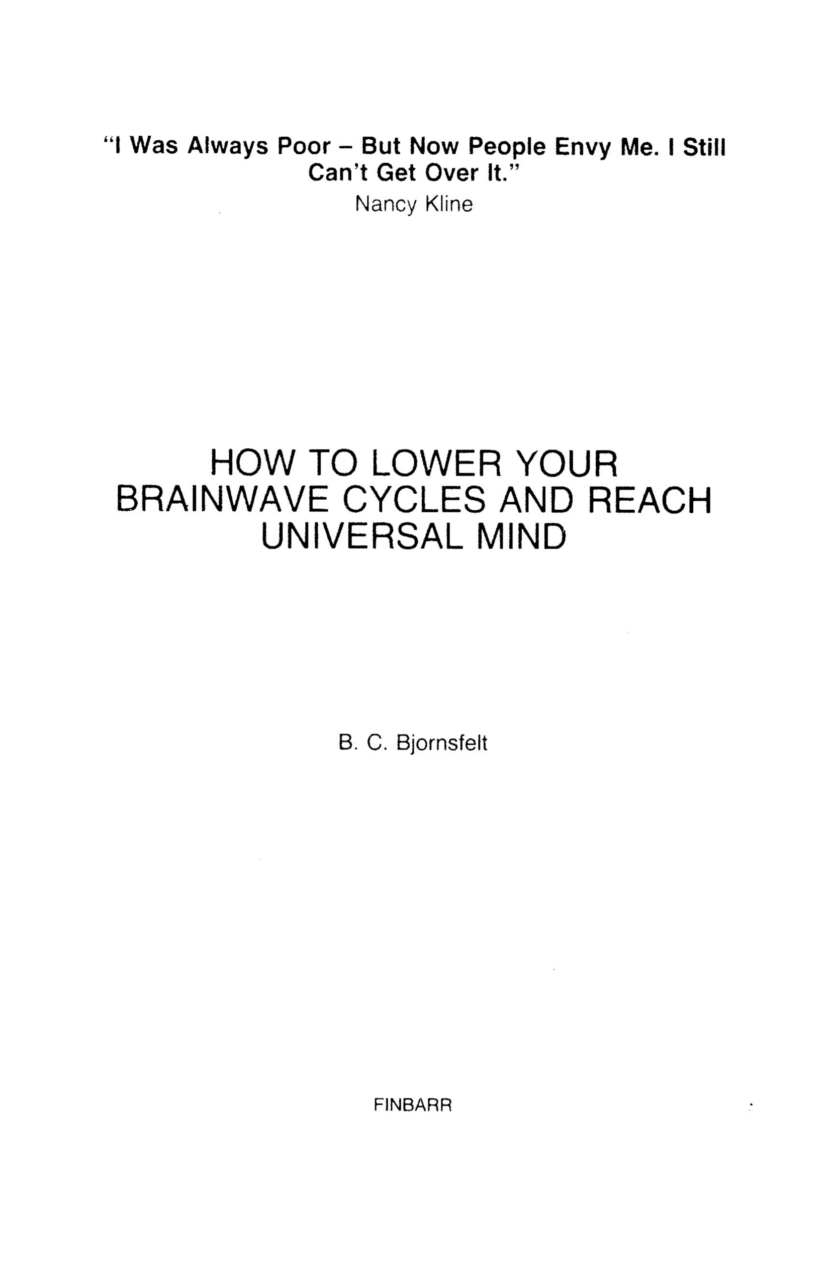 Bjornsfelt - How to Lower Your Brainwave Cycles & Reach Universal Mind cover