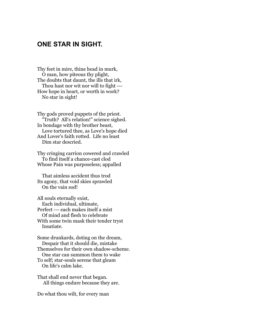 One Star in Sight cover