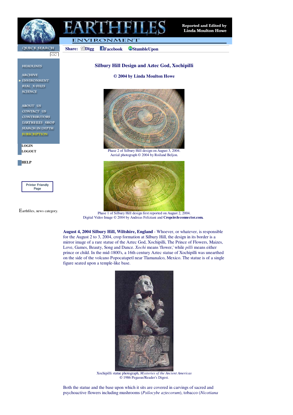 08 04 2004 Silbury Hill Design and Aztec God, Xochipilli cover