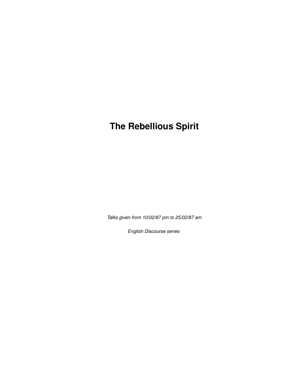 The Rebellious Spirit cover