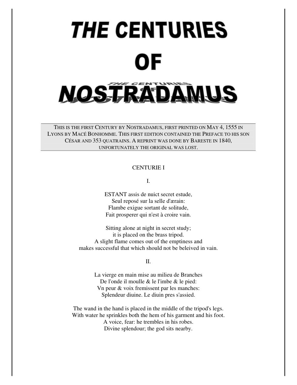 Complete Prophecies Of Nostradamus cover