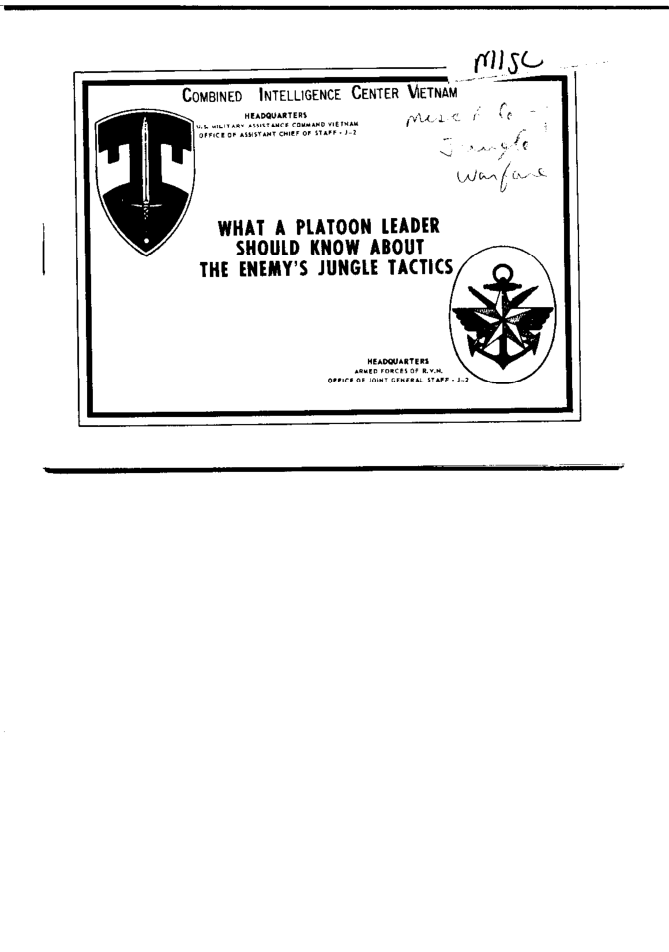 ARMY Enemy Jungle Tactics Platoon Leaders 1967, 44p. cover