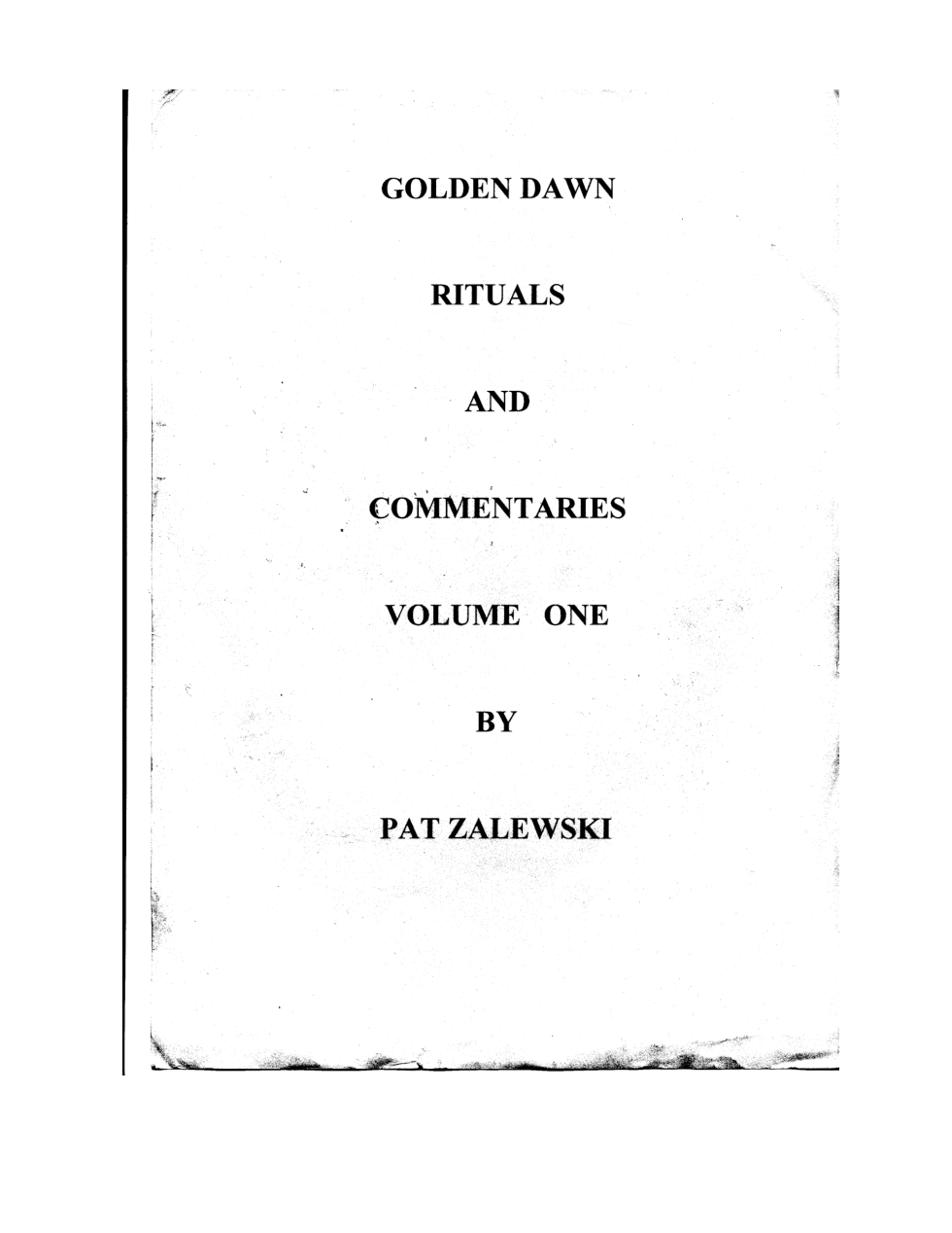 Pat Zalewski - GD Rituals and Commentaries cover