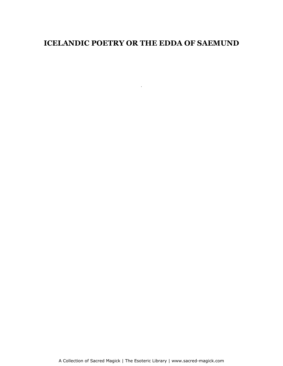 Edda Of Saemund cover