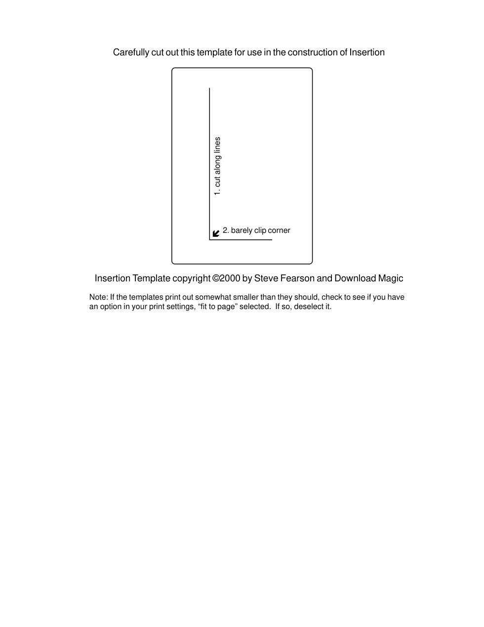 Steve Fearson - Insertion template cover