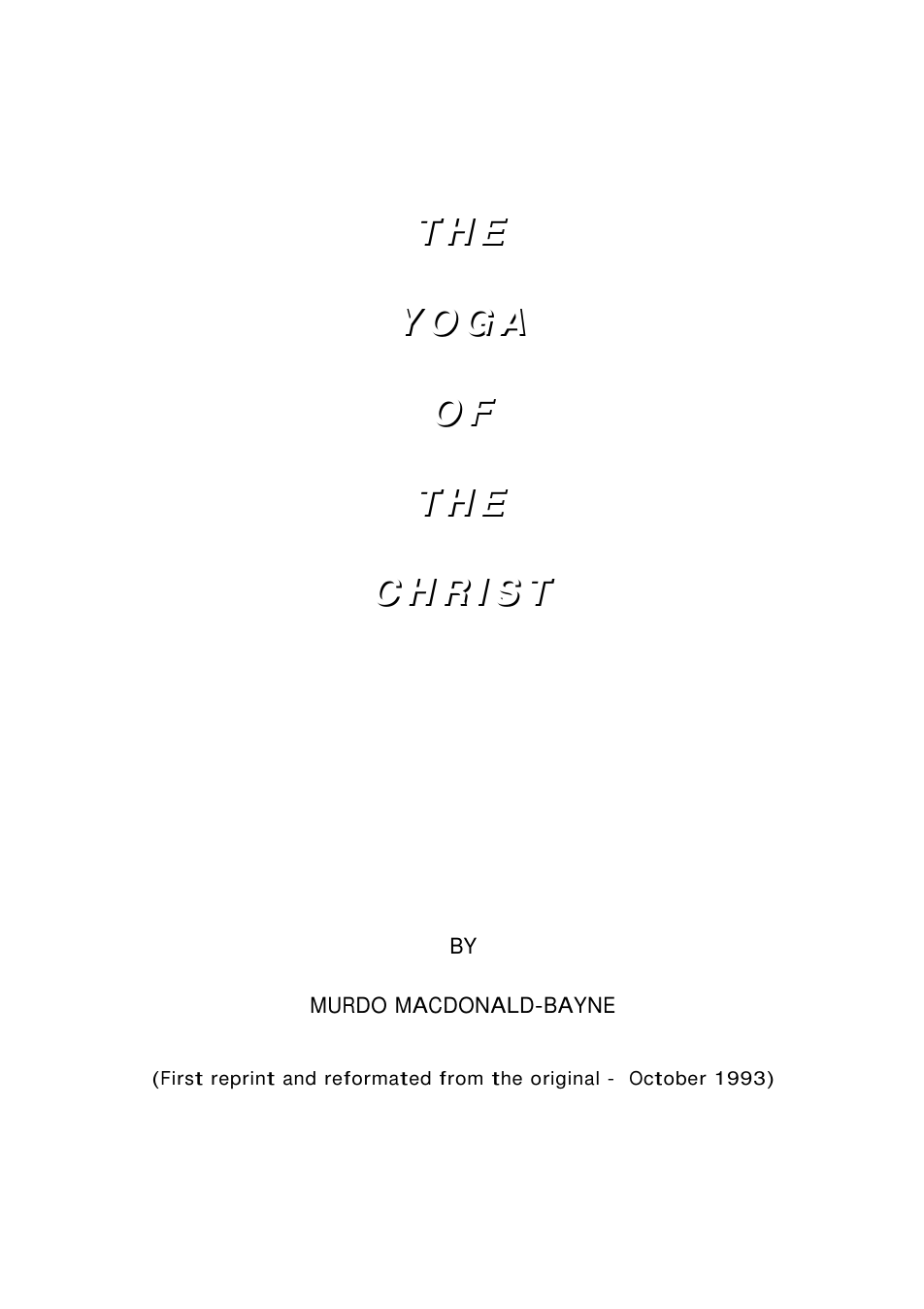 Yoga Of The Christ cover