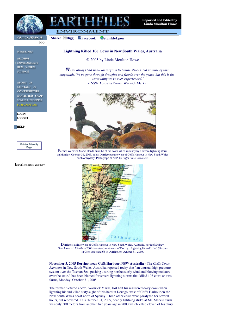 11 03 2005 Lightning Killed 106 Cows in New South Wales, Australia cover
