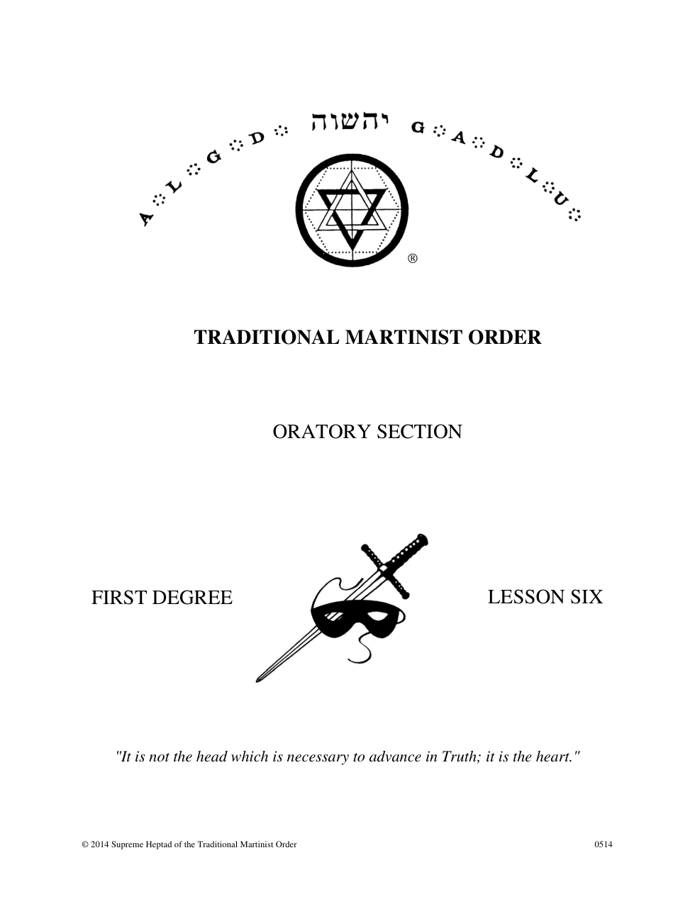 First Degree Lesson 6-09212014 cover