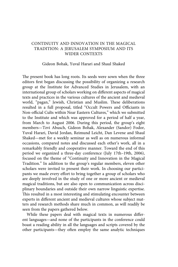 1 Continuity and Innovation in the Magical Tradition cover