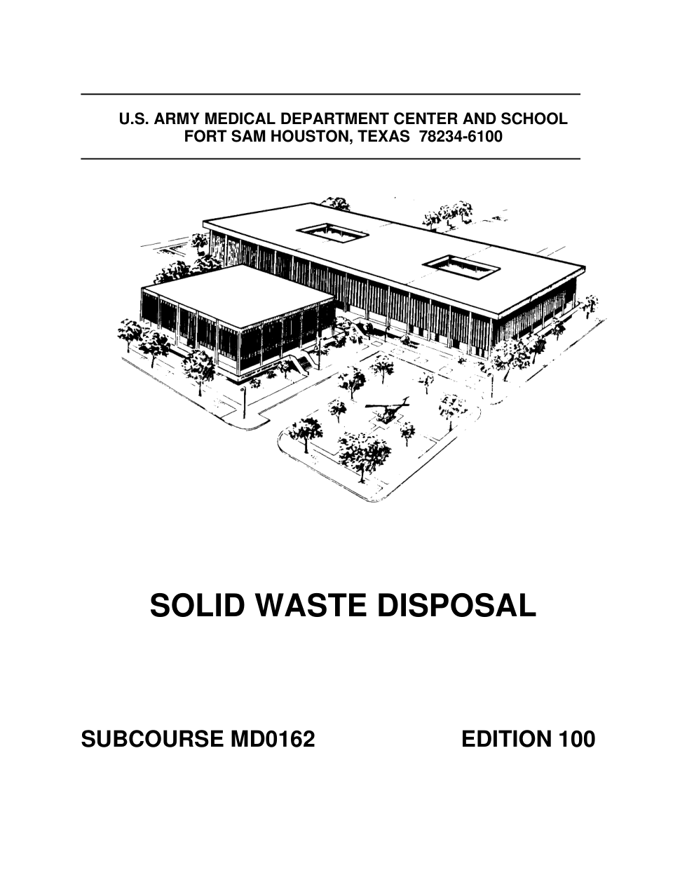 ARMY Medical - Solid Waste Disposal Ed. 100 93 pages cover