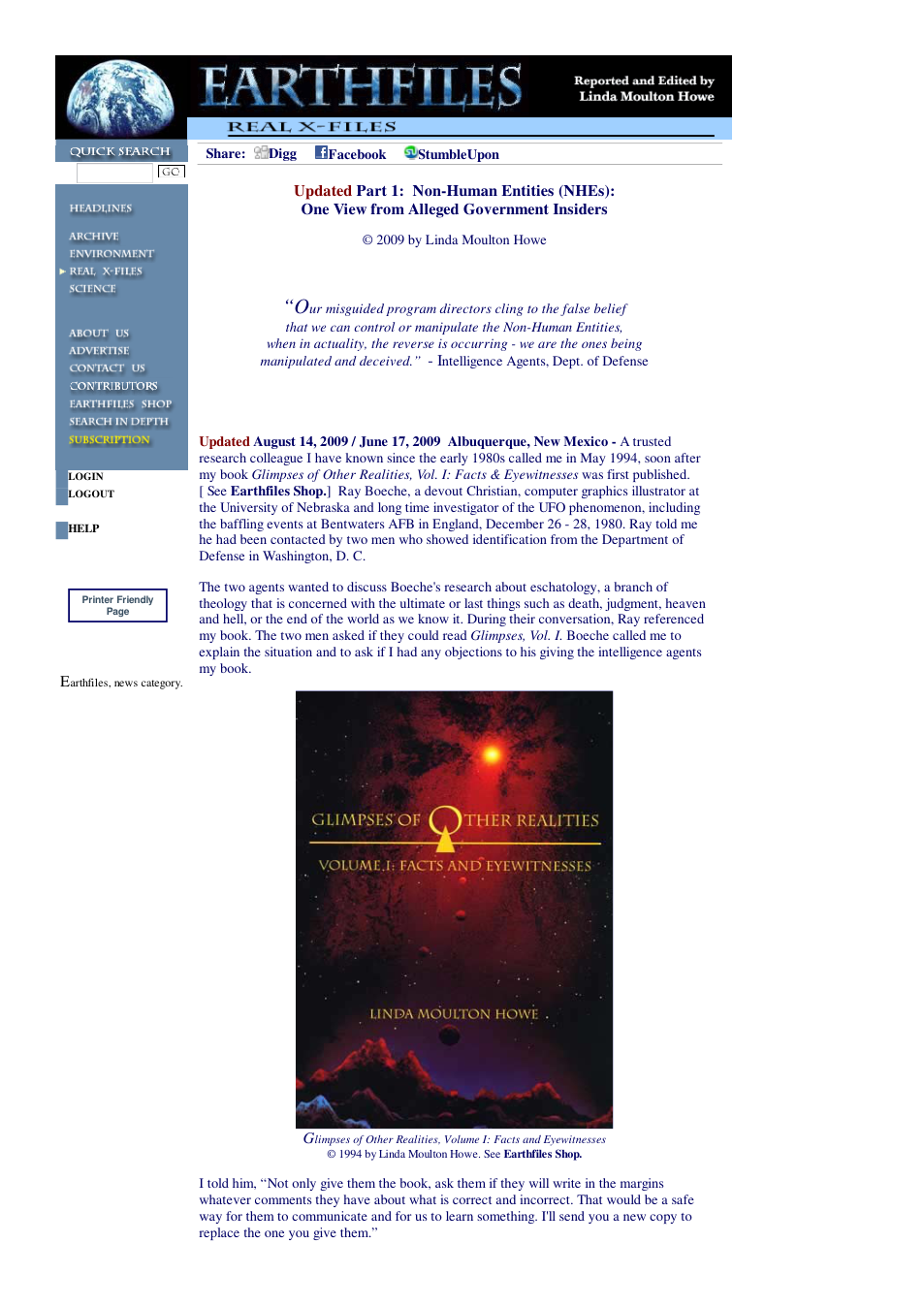 06 17 2009 Updated Part 1 Non-Human Entities (NHEs) One View from Alleged Government Insiders cover