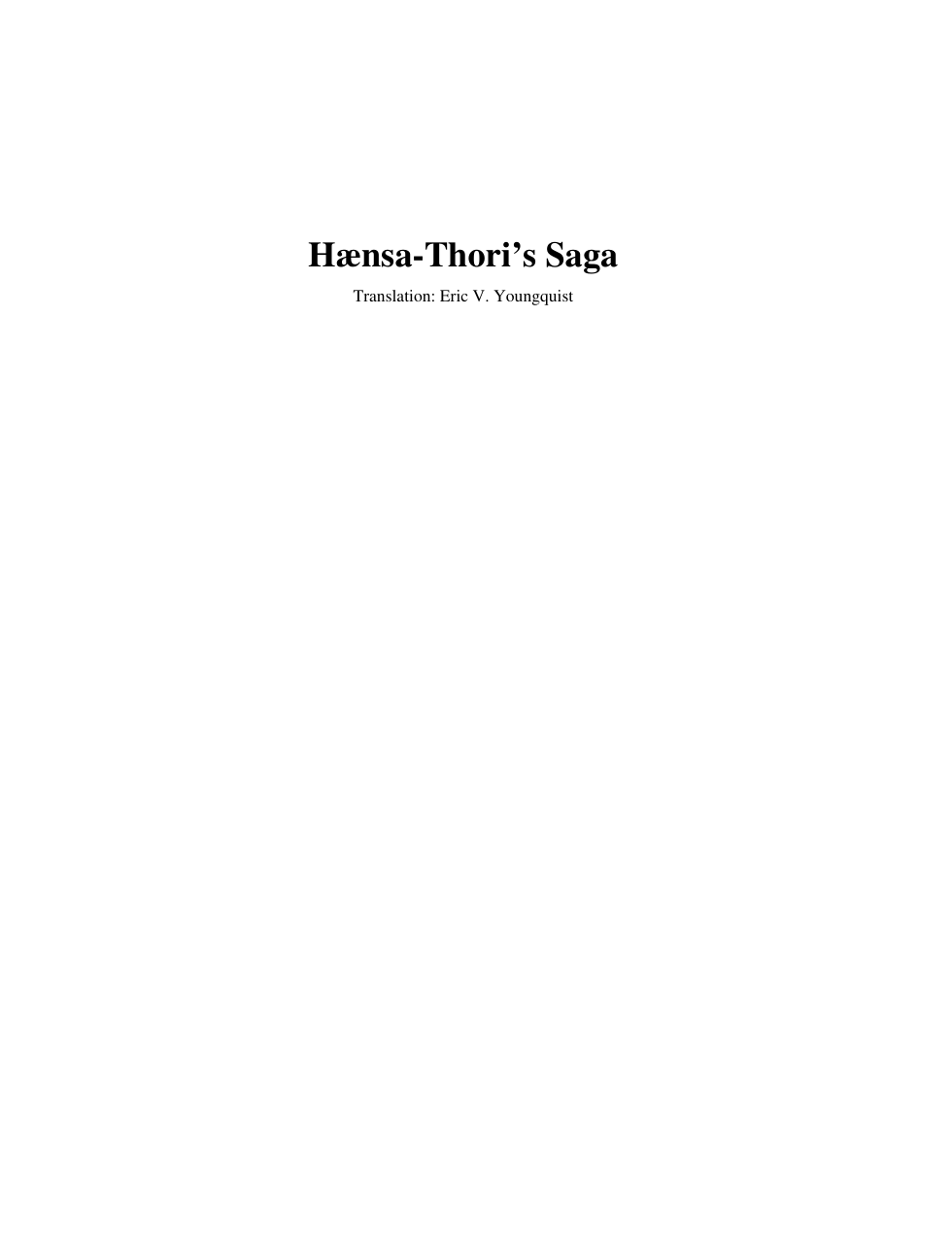 Hænsa-Thori’s Saga cover