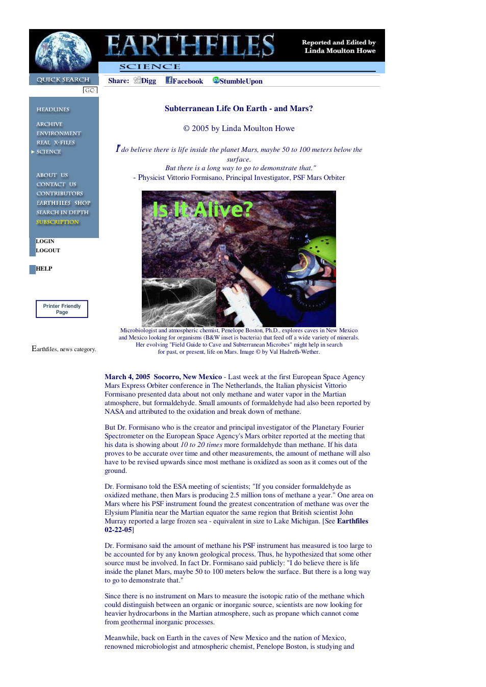 03 04 2005 Subterranean Life On Earth - and Mars cover