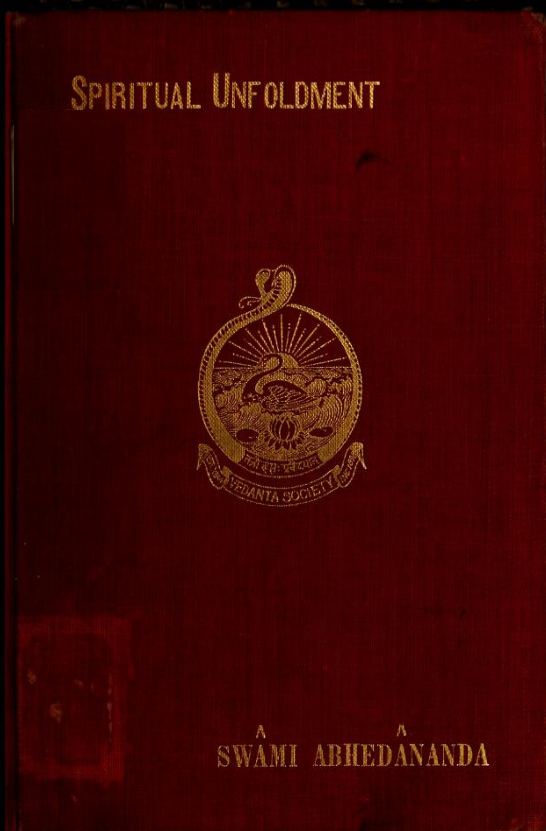 Vedânta Philosophy; Three Lectures on Spiritual Unfoldment - S Abhedananda (1901) cover