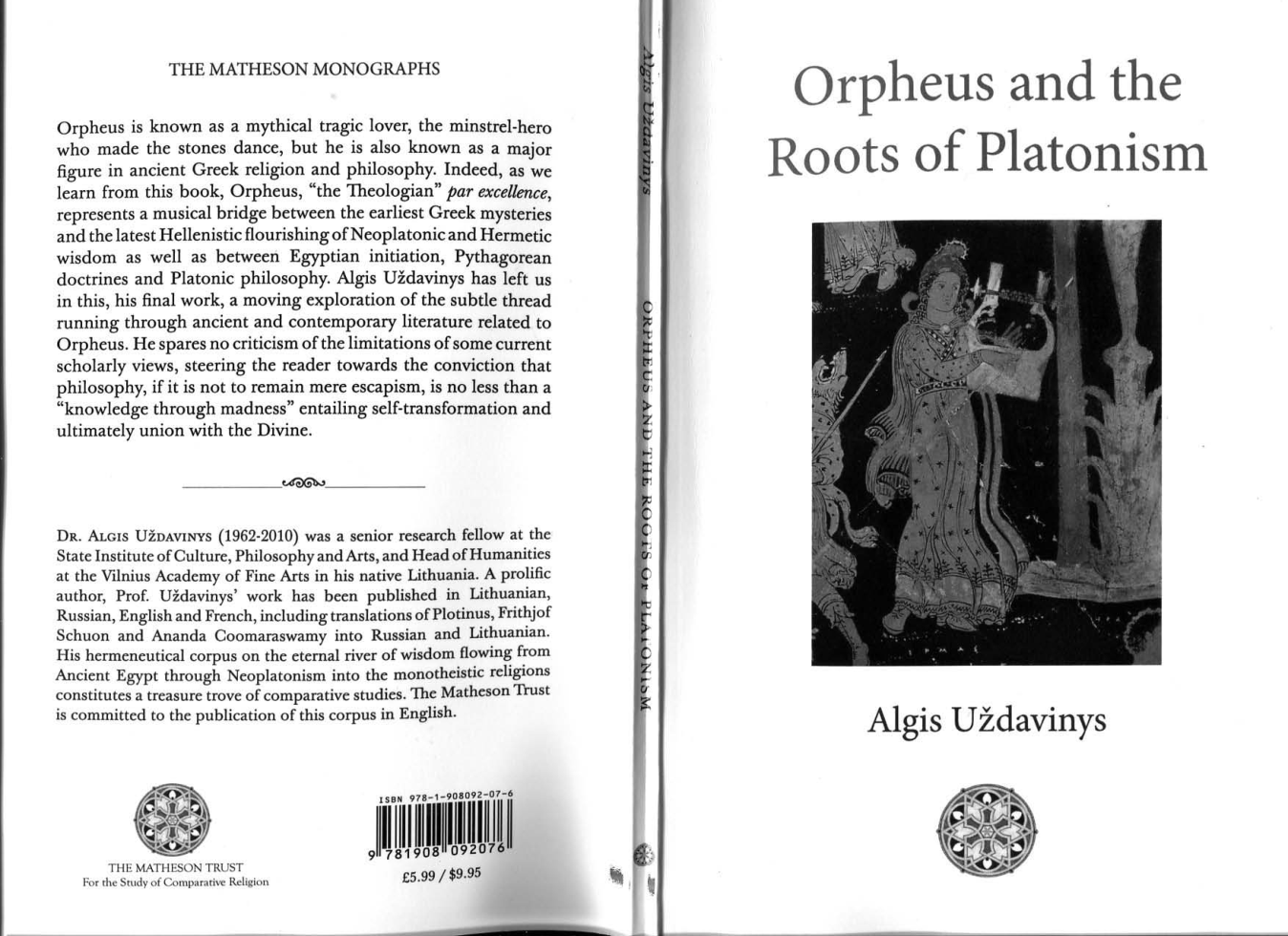 Algis Uzdavinys-Orpheus and the Roots of Platonism-The Matheson Trust (2011) cover