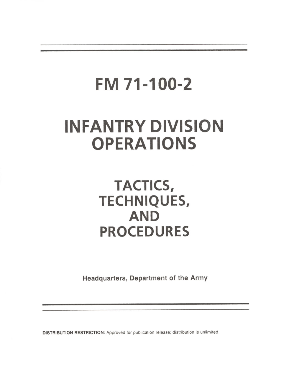 ARMY Infantry Div.Ops Tatics,Techniq,Procedures 1993, 520pgs cover